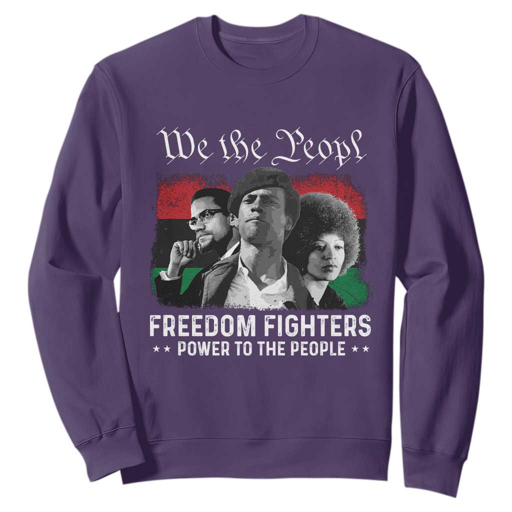 Vintage Black Panther Party Sweatshirt Huey P. Newton Malcolm X Angela Davis Black History TS10 Purple Print Your Wear