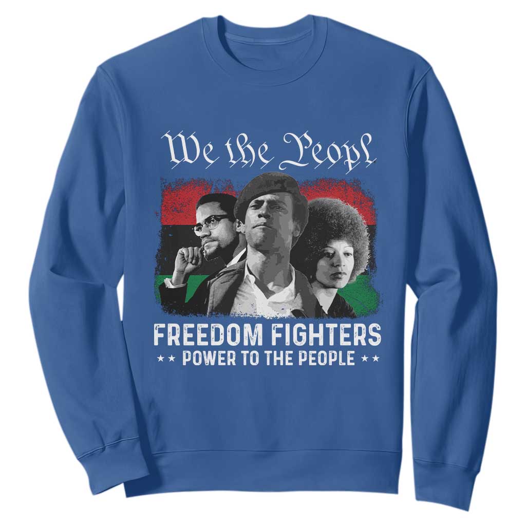 Vintage Black Panther Party Sweatshirt Huey P. Newton Malcolm X Angela Davis Black History TS10 Royal Blue Print Your Wear