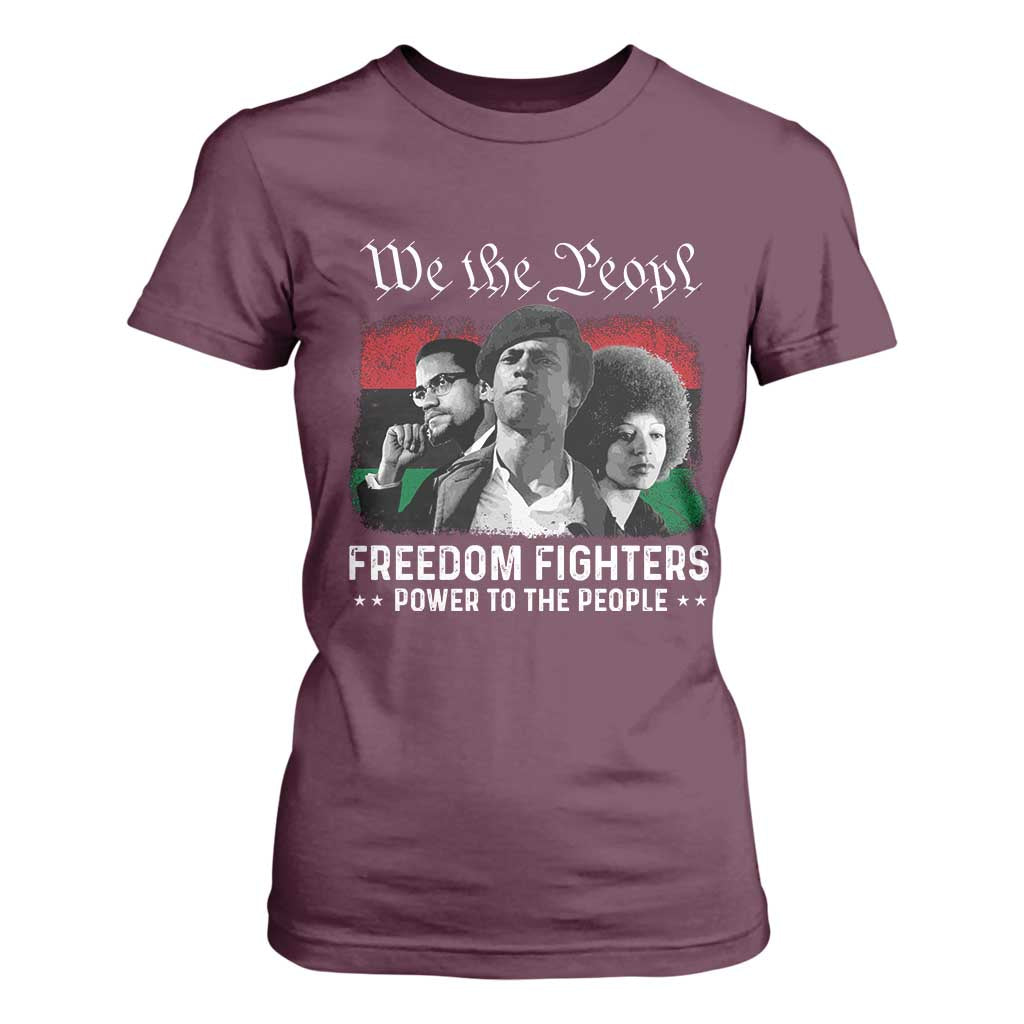 Vintage Black Panther Party T Shirt For Women Huey P. Newton Malcolm X Angela Davis Black History TS10 Maroon Print Your Wear