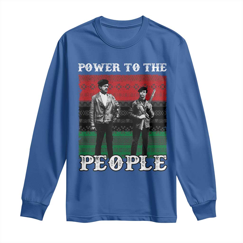Vintage Black Panthers Party Long Sleeve Shirt Power To The People Self Defense Black History TS10 Royal Blue Print Your Wear