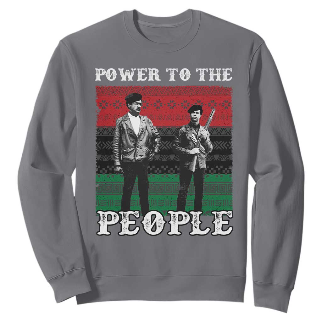 Vintage Black Panthers Party Sweatshirt Power To The People Self Defense Black History TS10 Charcoal Print Your Wear