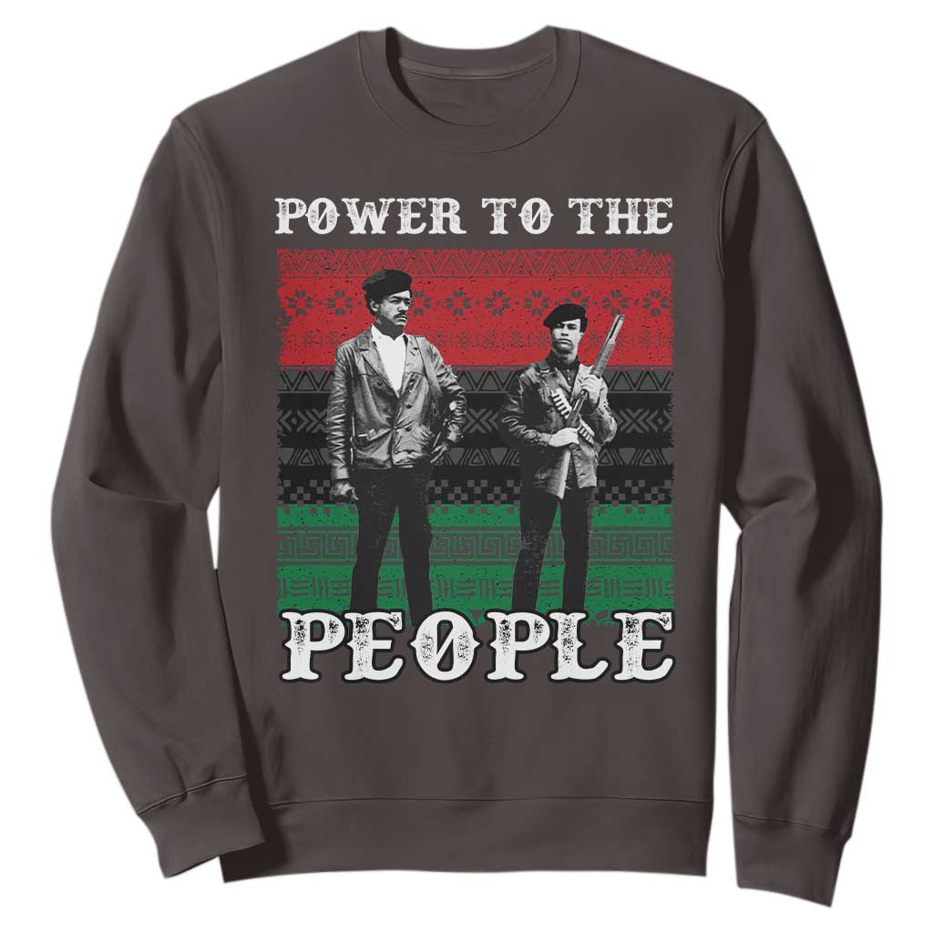 Vintage Black Panthers Party Sweatshirt Power To The People Self Defense Black History TS10 Dark Chocolate Print Your Wear