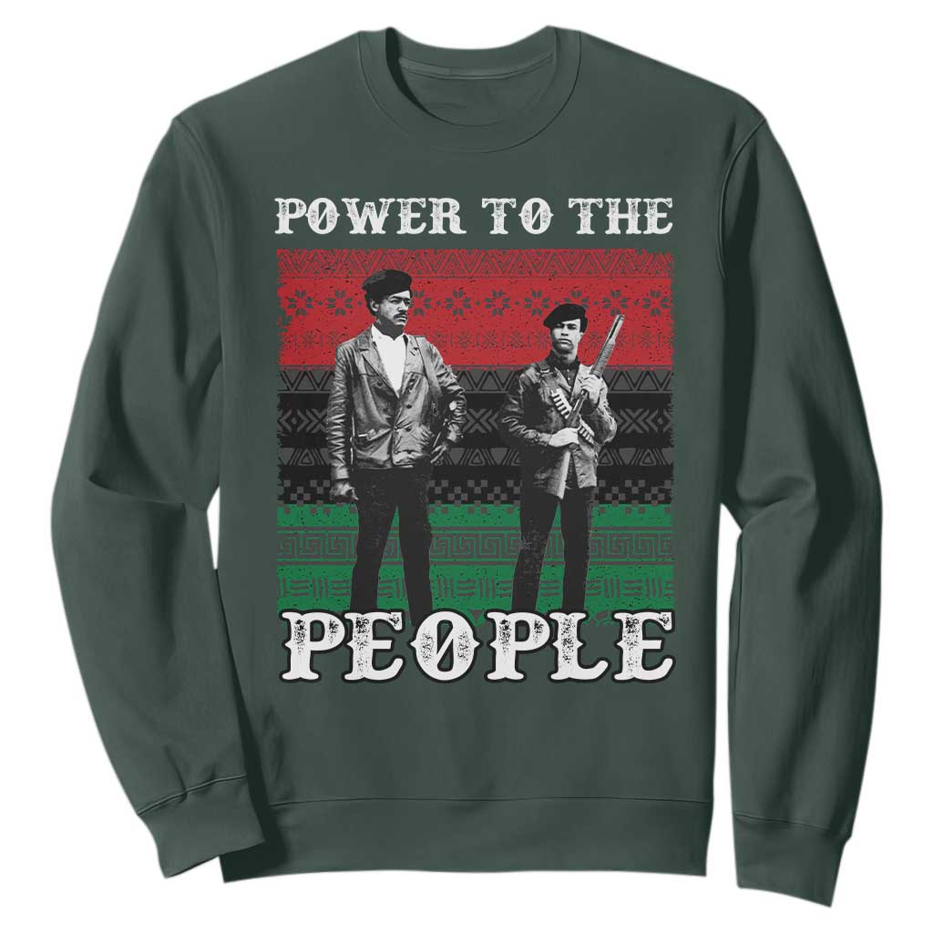 Vintage Black Panthers Party Sweatshirt Power To The People Self Defense Black History TS10 Dark Forest Green Print Your Wear