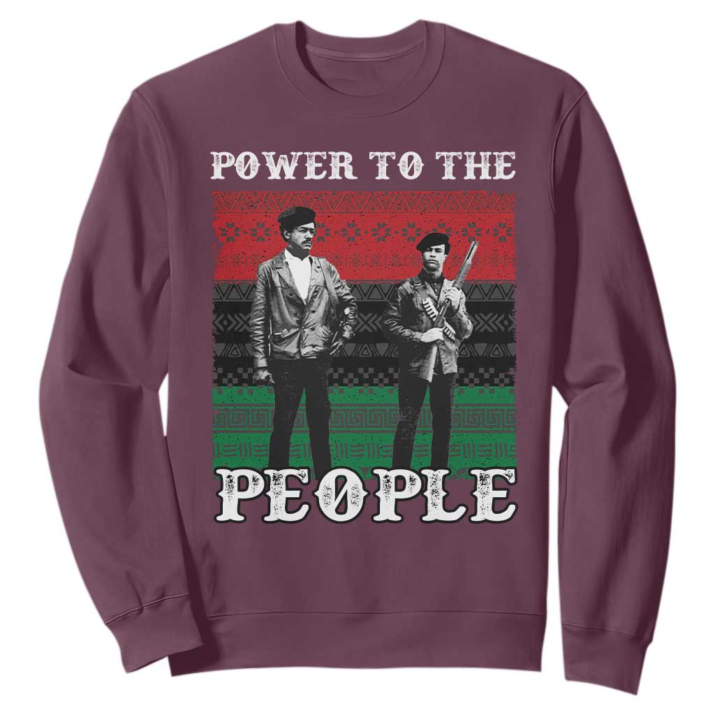 Vintage Black Panthers Party Sweatshirt Power To The People Self Defense Black History TS10 Maroon Print Your Wear