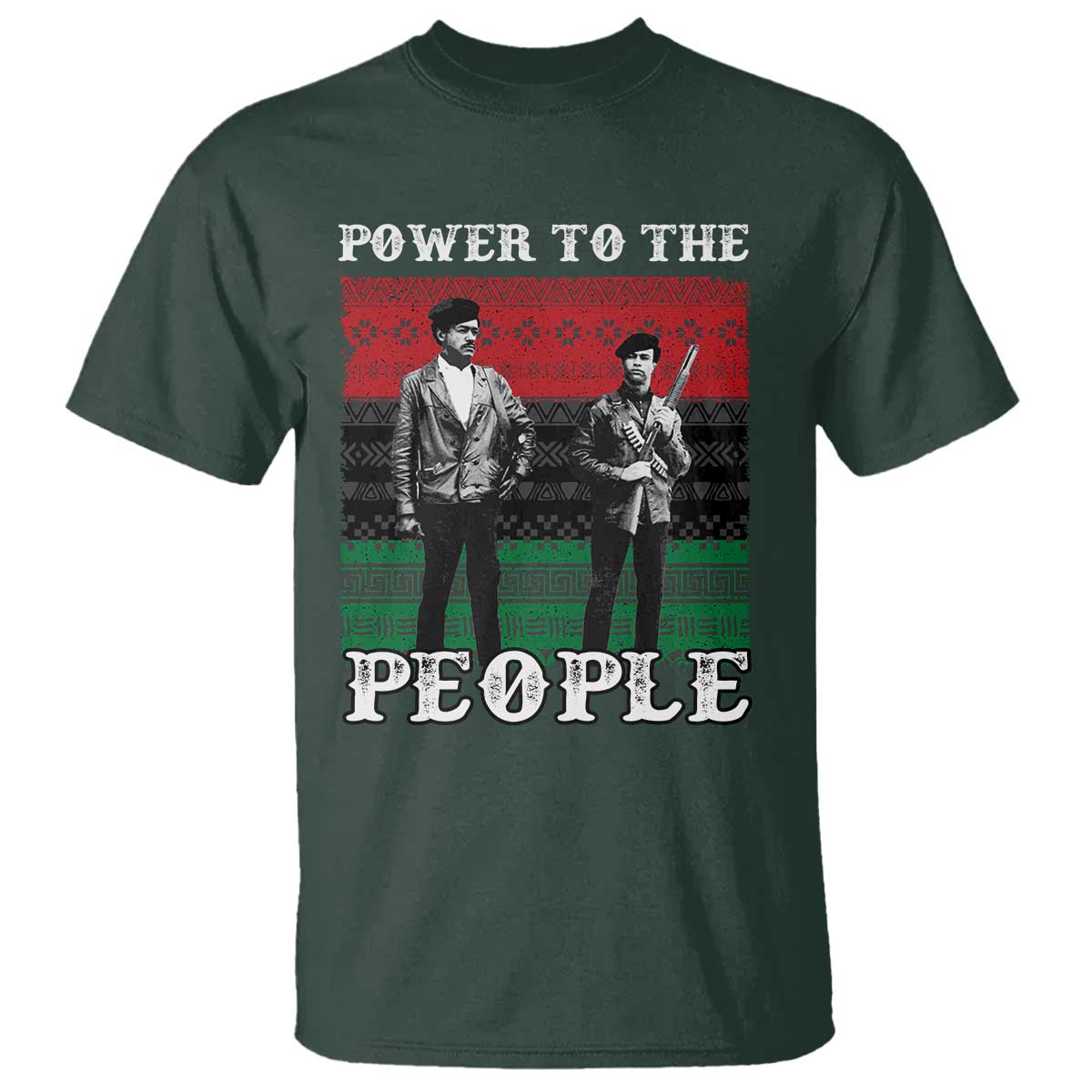 Vintage Black Panthers Party T Shirt Power To The People Self Defense Black History TS10 Dark Forest Green Print Your Wear