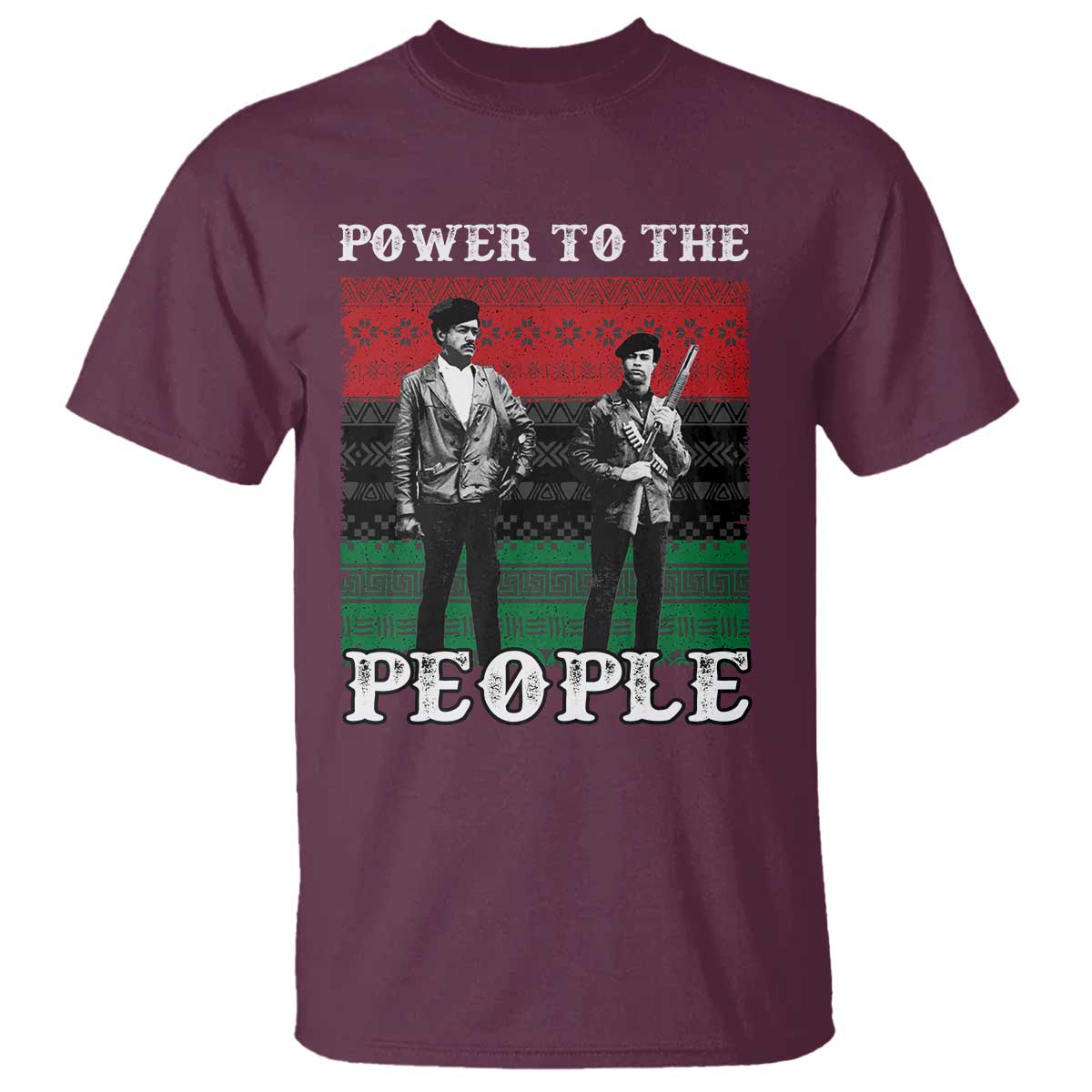 Vintage Black Panthers Party T Shirt Power To The People Self Defense Black History TS10 Maroon Print Your Wear