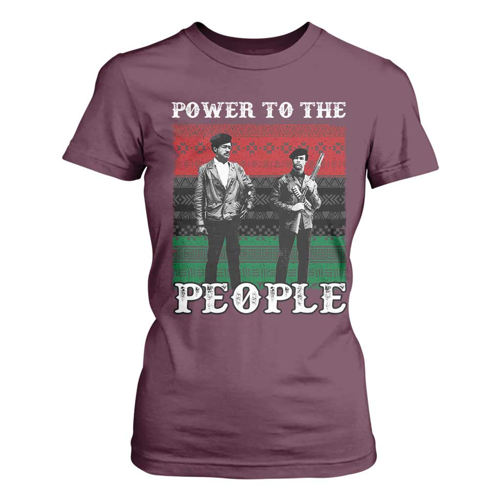 Vintage Black Panthers Party T Shirt For Women Power To The People Self Defense Black History TS10 Maroon Print Your Wear