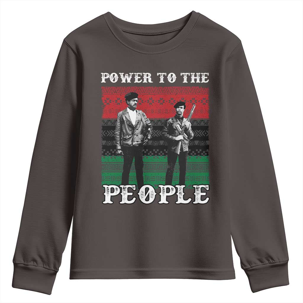 Vintage Black Panthers Party Youth Sweatshirt Power To The People Self Defense Black History TS10 Dark Chocolate Print Your Wear