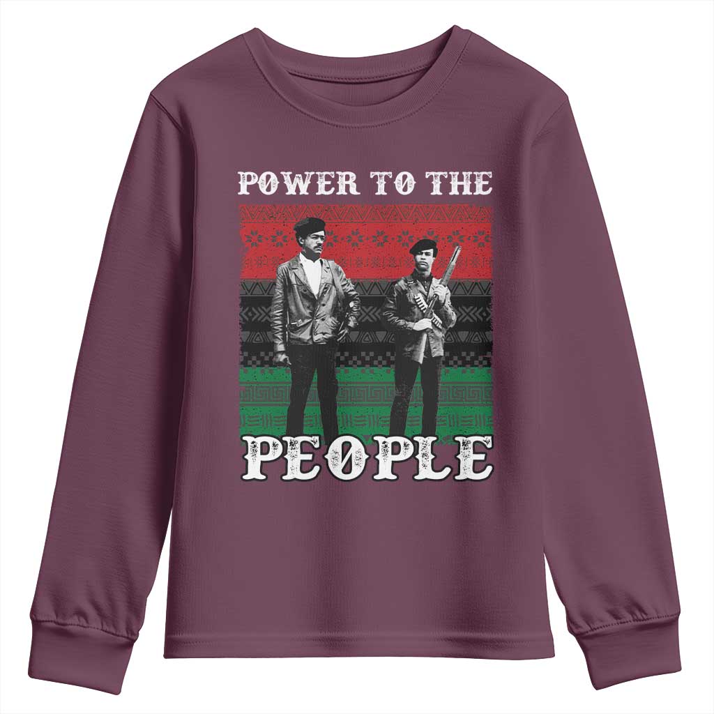 Vintage Black Panthers Party Youth Sweatshirt Power To The People Self Defense Black History TS10 Maroon Print Your Wear