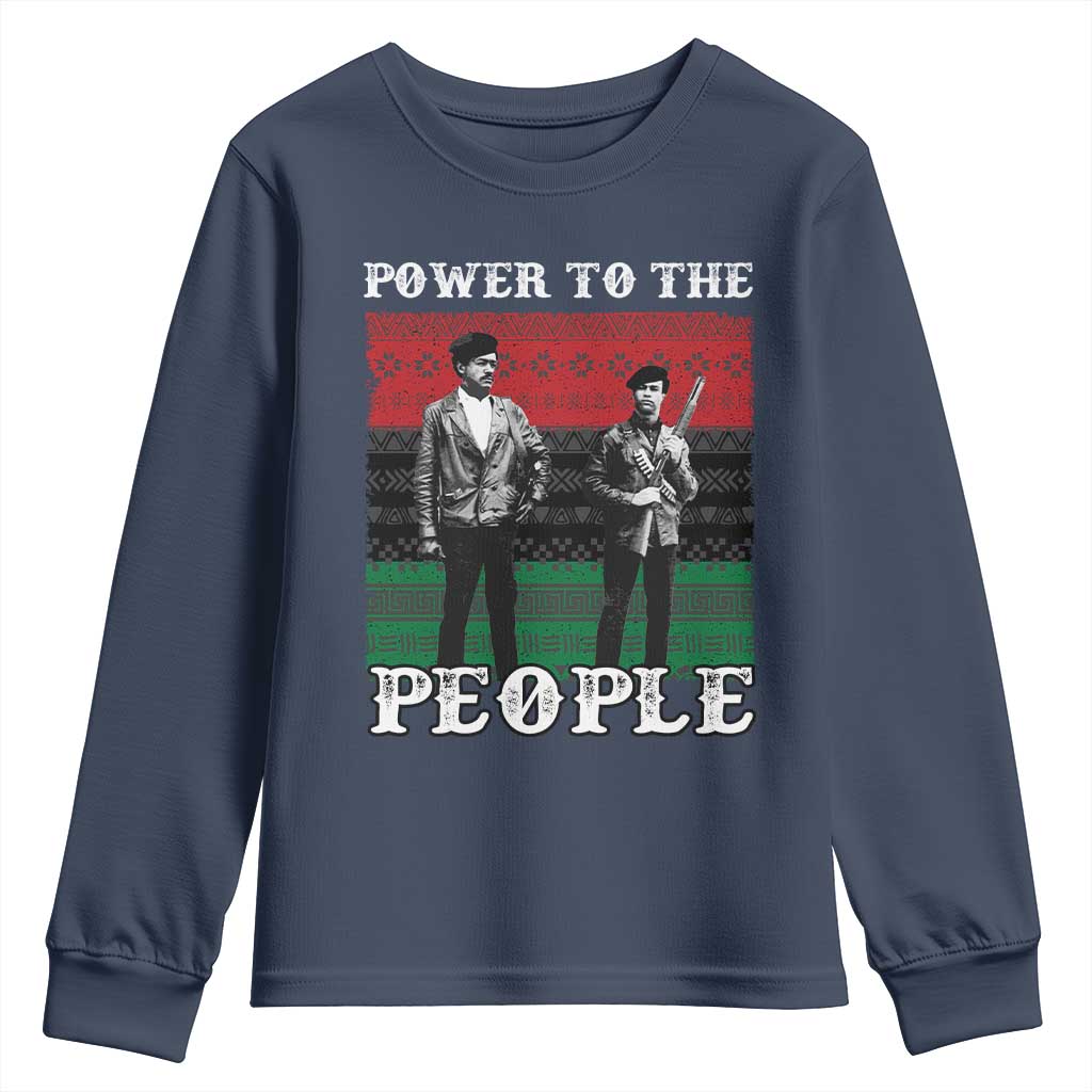 Vintage Black Panthers Party Youth Sweatshirt Power To The People Self Defense Black History TS10 Navy Print Your Wear