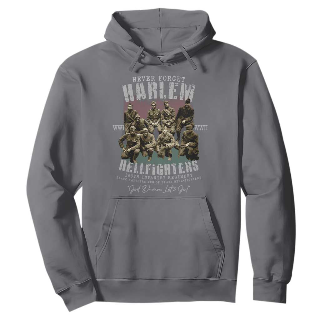 Halem Hellfighters Hoodie African American Black Military History Soldiers WWI WWII TS10 Charcoal Print Your Wear