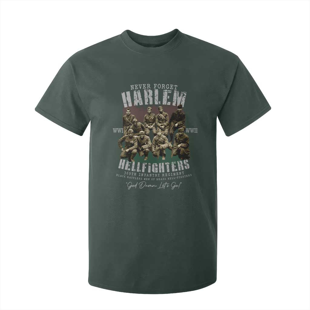 Halem Hellfighters T Shirt For Kid African American Black Military History Soldiers WWI WWII TS10 Dark Forest Green Print Your Wear