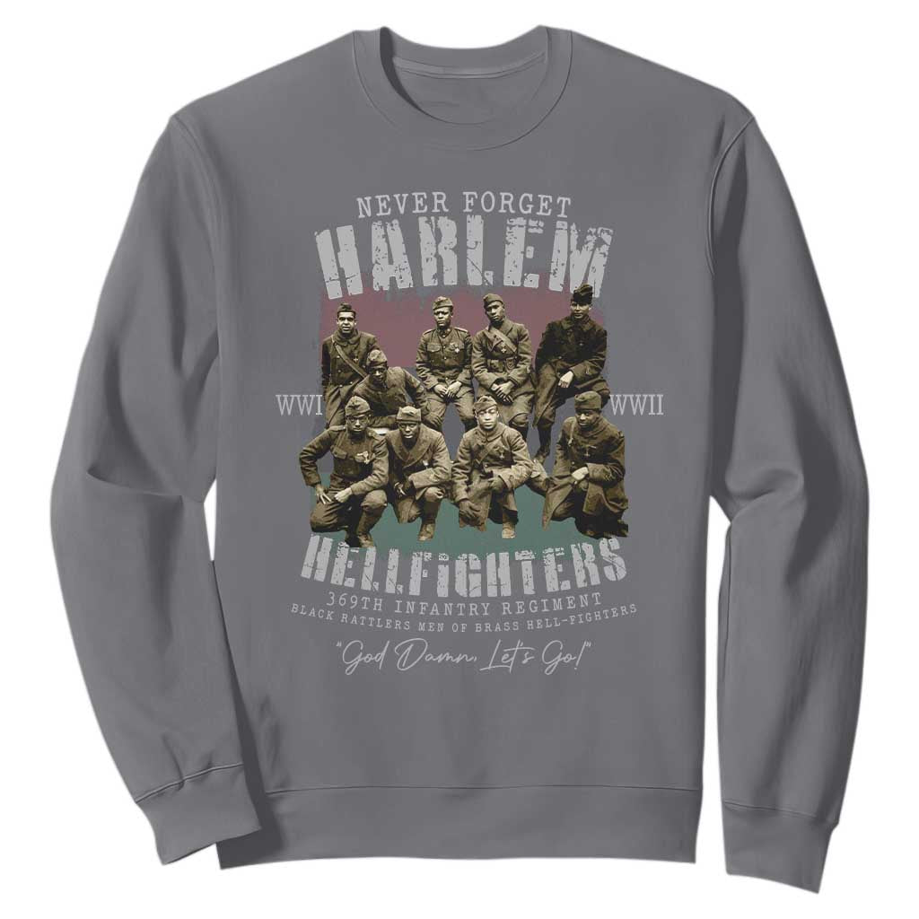 Halem Hellfighters Sweatshirt African American Black Military History Soldiers WWI WWII TS10 Charcoal Print Your Wear