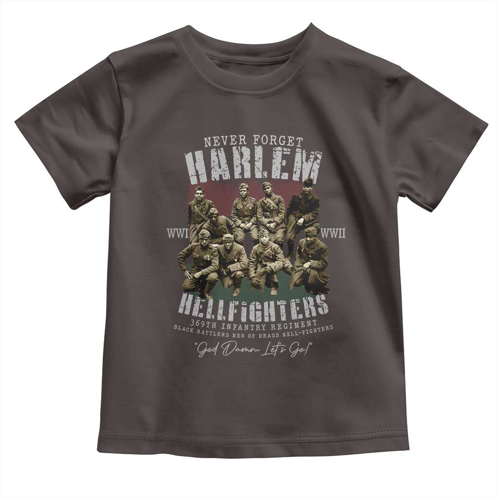 Halem Hellfighters Toddler T Shirt African American Black Military History Soldiers WWI WWII TS10 Dark Chocolate Print Your Wear