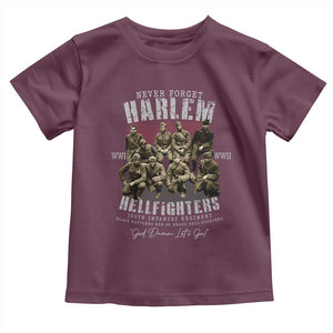 Halem Hellfighters Toddler T Shirt African American Black Military History Soldiers WWI WWII TS10 Maroon Print Your Wear