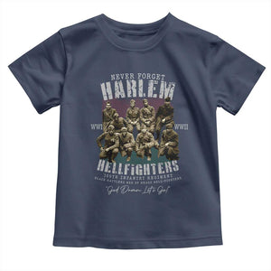 Halem Hellfighters Toddler T Shirt African American Black Military History Soldiers WWI WWII TS10 Navy Print Your Wear