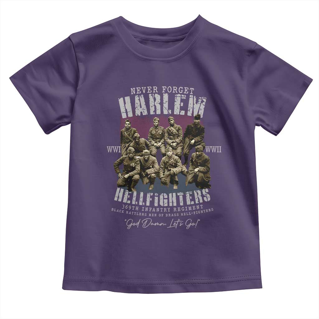Halem Hellfighters Toddler T Shirt African American Black Military History Soldiers WWI WWII TS10 Purple Print Your Wear