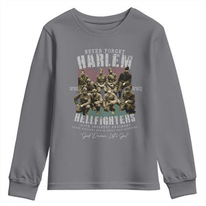 Halem Hellfighters Youth Sweatshirt African American Black Military History Soldiers WWI WWII TS10 Charcoal Print Your Wear
