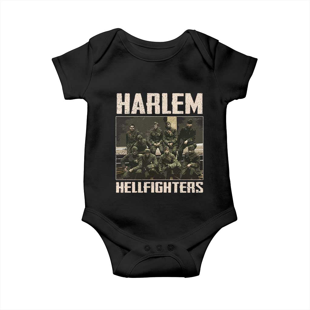 Halem Hellfighters Baby Onesie USA Black Military History Soldiers WWI WWII TS10 Black Print Your Wear