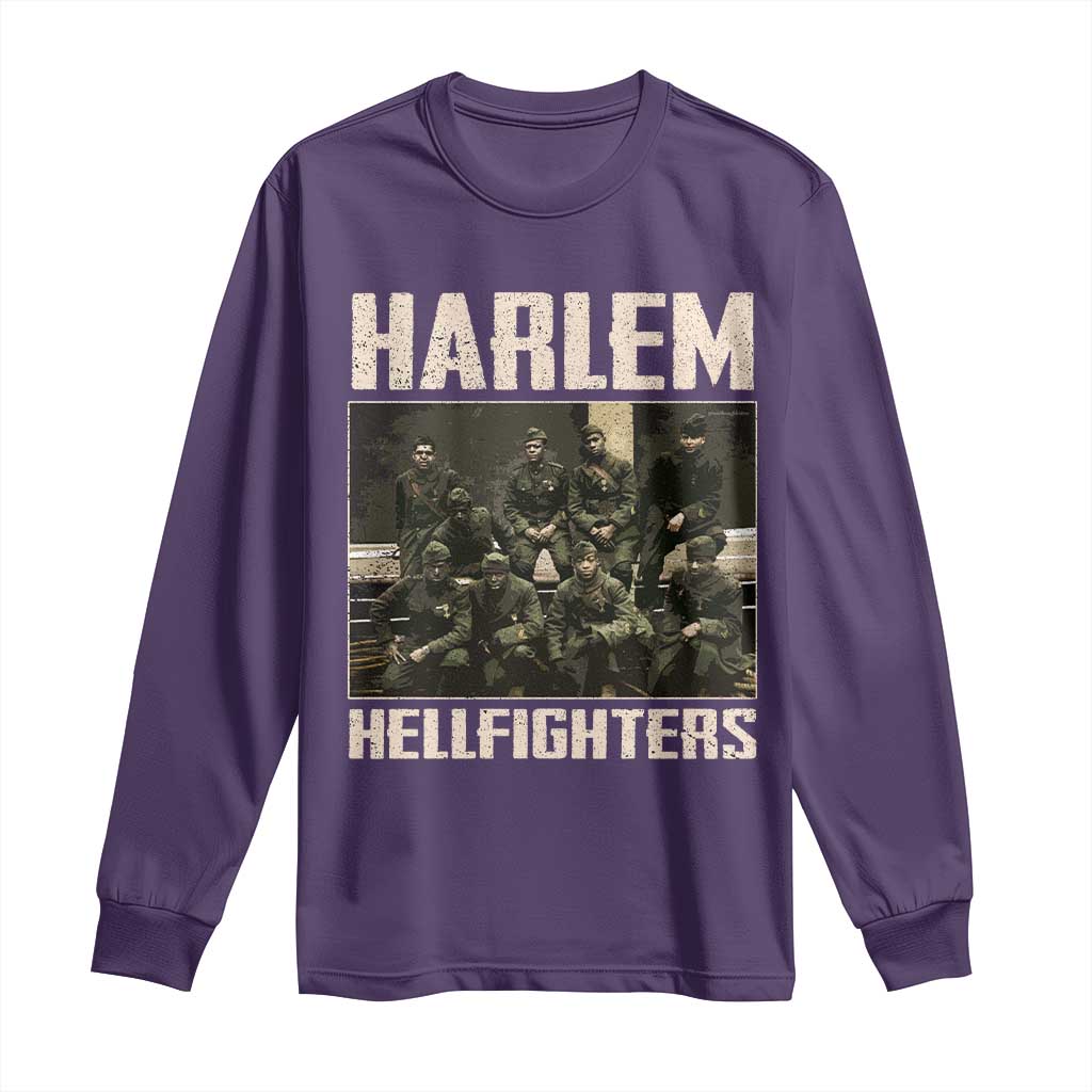 Halem Hellfighters Long Sleeve Shirt USA Black Military History Soldiers WWI WWII TS10 Purple Print Your Wear