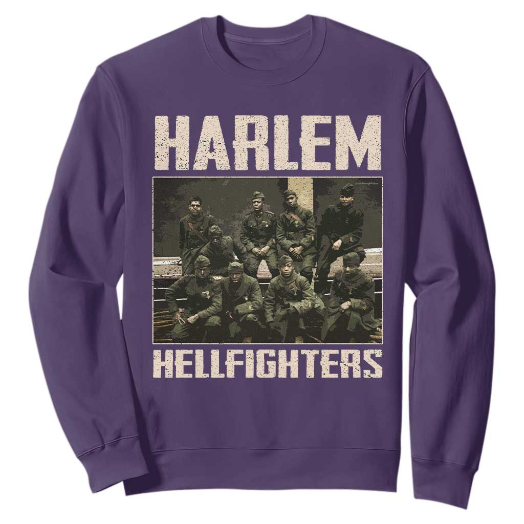 Halem Hellfighters Sweatshirt USA Black Military History Soldiers WWI WWII TS10 Purple Print Your Wear