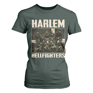 Halem Hellfighters T Shirt For Women USA Black Military History Soldiers WWI WWII TS10 Dark Forest Green Print Your Wear