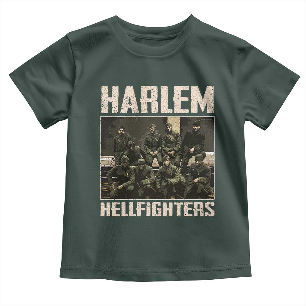Halem Hellfighters Toddler T Shirt USA Black Military History Soldiers WWI WWII TS10 Dark Forest Green Print Your Wear
