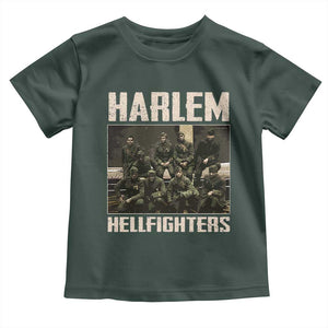 Halem Hellfighters Toddler T Shirt USA Black Military History Soldiers WWI WWII TS10 Dark Forest Green Print Your Wear