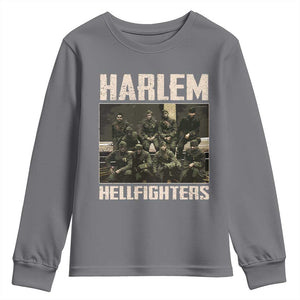 Halem Hellfighters Youth Sweatshirt USA Black Military History Soldiers WWI WWII TS10 Charcoal Print Your Wear