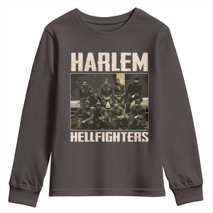 Halem Hellfighters Youth Sweatshirt USA Black Military History Soldiers WWI WWII TS10 Dark Chocolate Print Your Wear