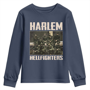 Halem Hellfighters Youth Sweatshirt USA Black Military History Soldiers WWI WWII TS10 Navy Print Your Wear