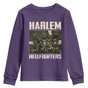 Halem Hellfighters Youth Sweatshirt USA Black Military History Soldiers WWI WWII TS10 Purple Print Your Wear