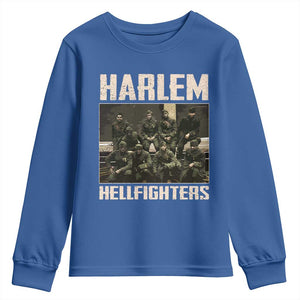 Halem Hellfighters Youth Sweatshirt USA Black Military History Soldiers WWI WWII TS10 Royal Blue Print Your Wear