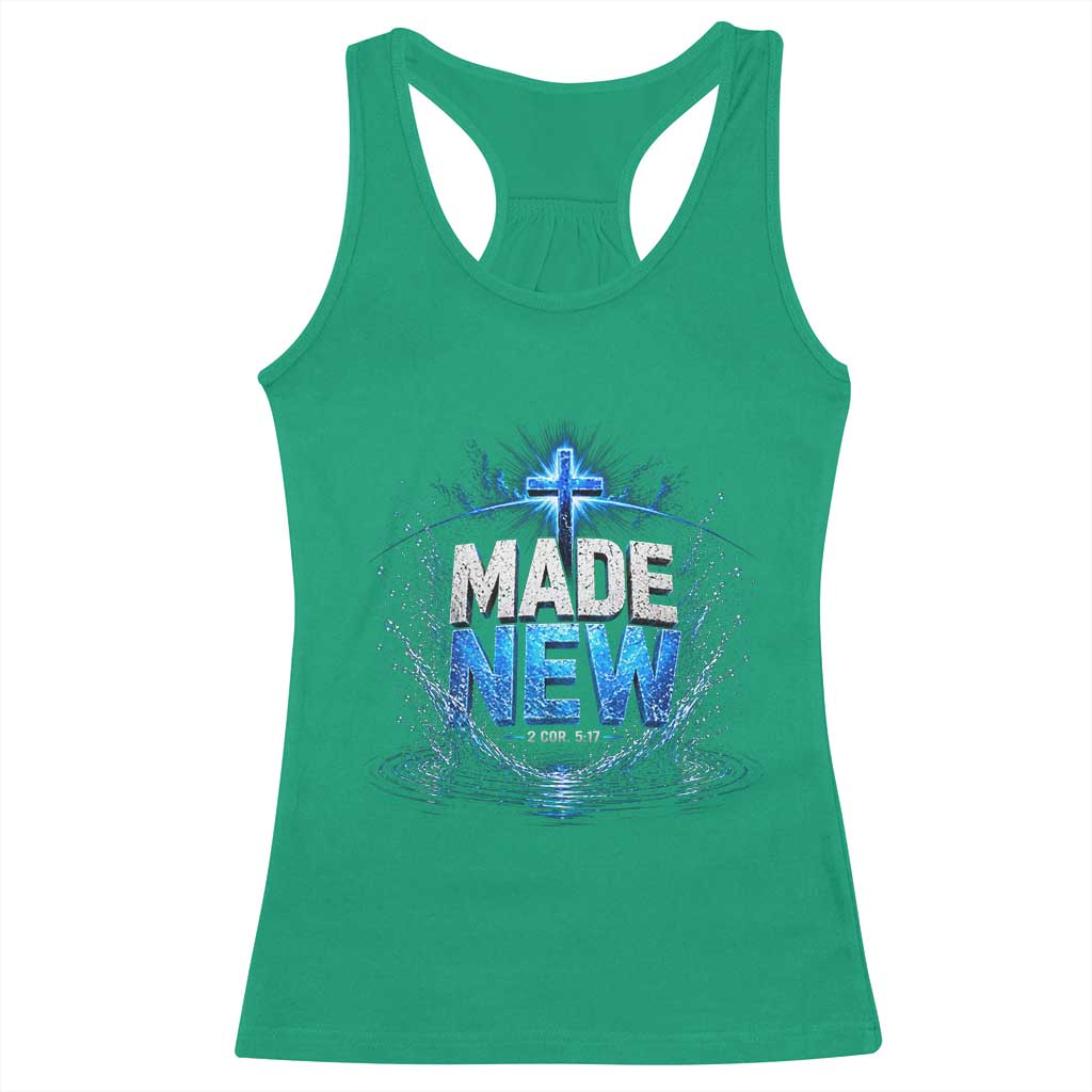 Christian Baptism Racerback Tank Top Made Water Bible Verse Baptized TS10 Irish Green Print Your Wear