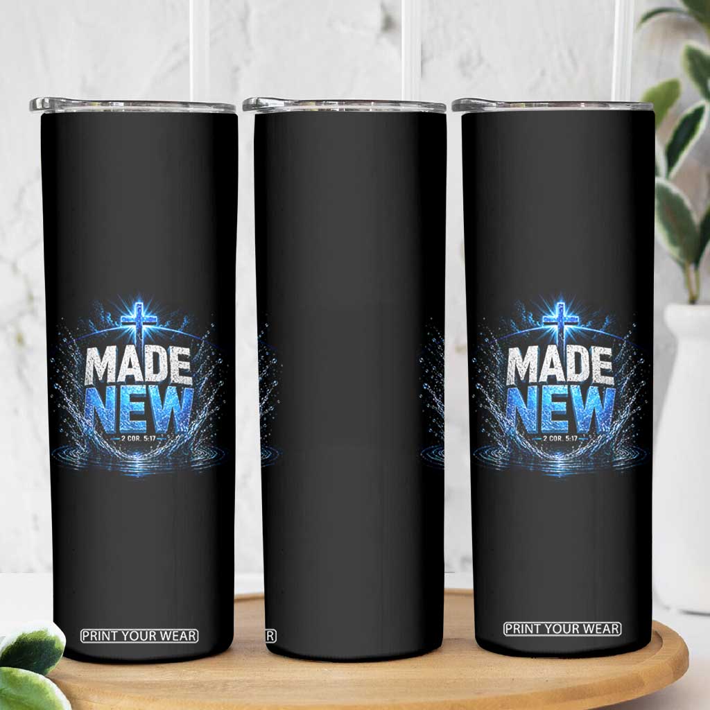 Christian Baptism Skinny Tumbler Made Water Bible Verse Baptized TS10 Print Your Wear