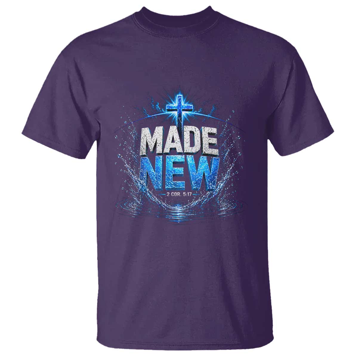 Christian Baptism T Shirt Made Water Bible Verse Baptized TS10 Purple Print Your Wear