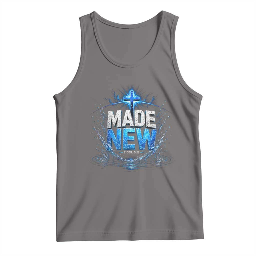 Christian Baptism Tank Top Made Water Bible Verse Baptized TS10 Deep Heather Print Your Wear