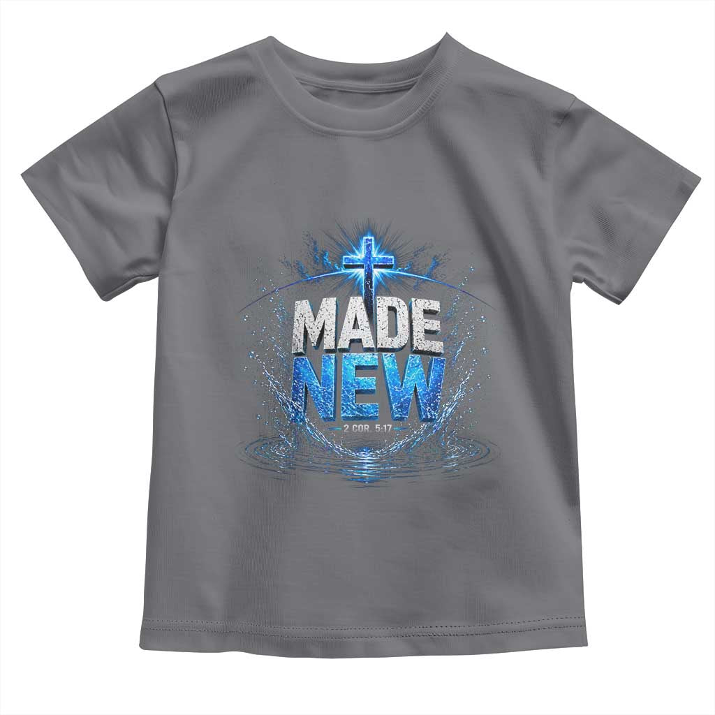 Christian Baptism Toddler T Shirt Made Water Bible Verse Baptized TS10 Charcoal Print Your Wear