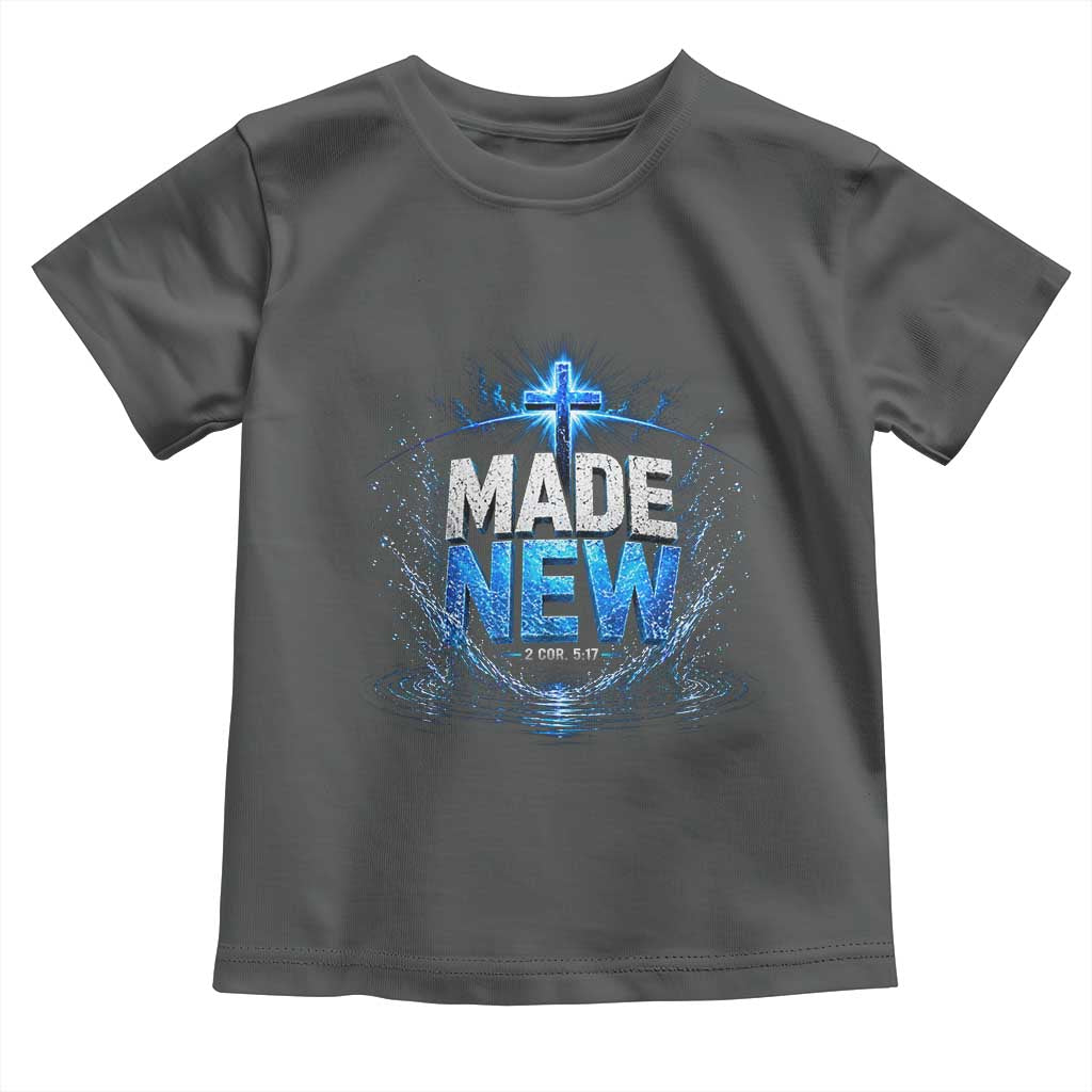 Christian Baptism Toddler T Shirt Made Water Bible Verse Baptized TS10 Dark Heather Print Your Wear