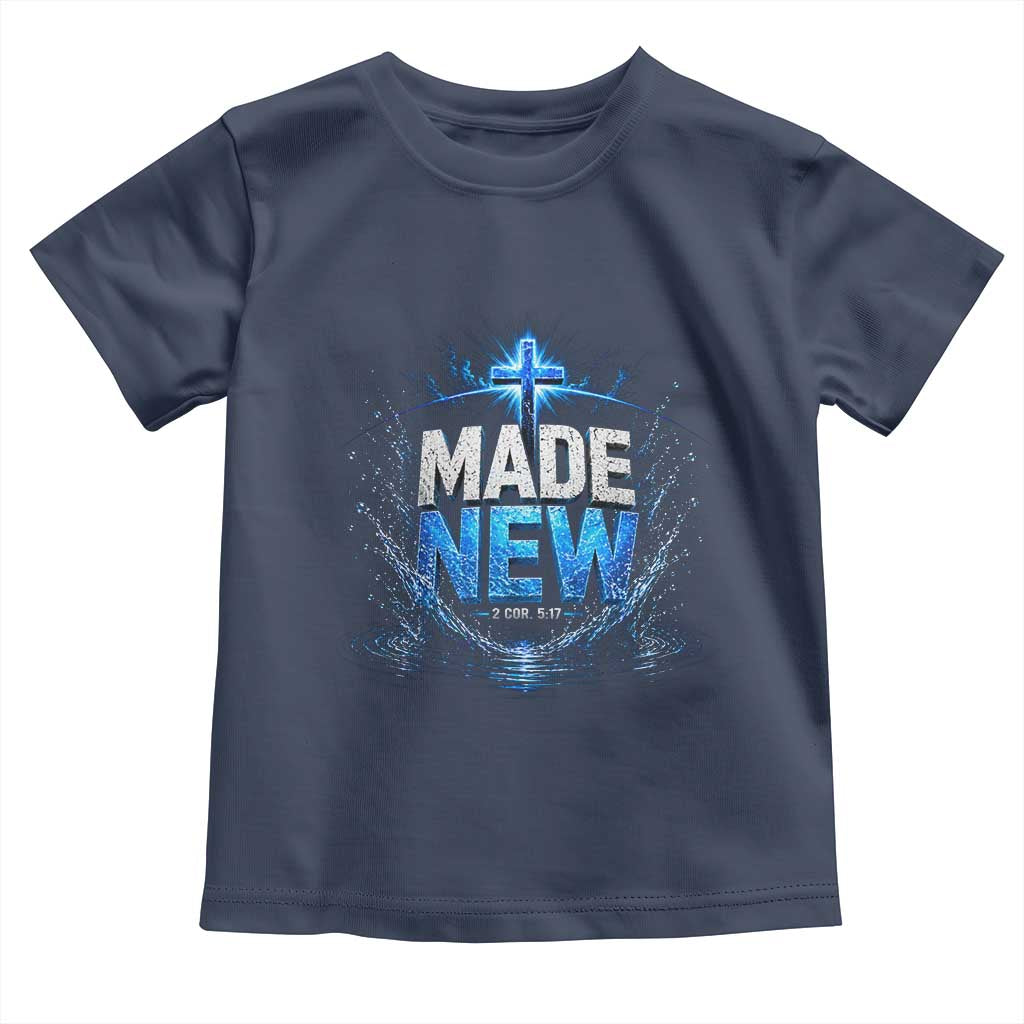 Christian Baptism Toddler T Shirt Made Water Bible Verse Baptized TS10 Navy Print Your Wear