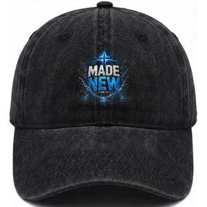 Christian Baptism Washed Cotton Baseball Cap Made Water Bible Verse Baptized TS10 Print Your Wear