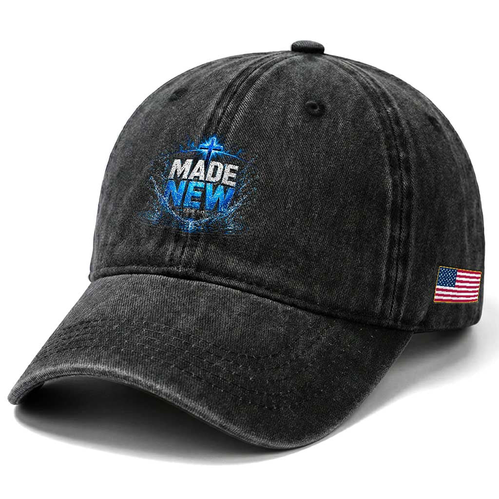 Christian Baptism Washed Cotton Baseball Cap Made Water Bible Verse Baptized TS10 Print Your Wear