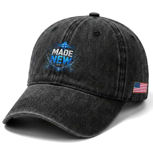 Christian Baptism Washed Cotton Baseball Cap Made Water Bible Verse Baptized TS10 Print Your Wear