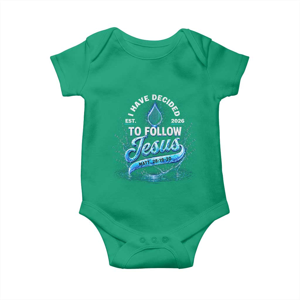 New Baptist Believer Baby Onesie Have Decided To Follow Jesus 2026 TS10 Irish Green Print Your Wear