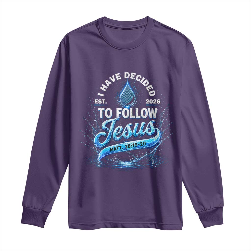 New Baptist Believer Long Sleeve Shirt Have Decided To Follow Jesus 2026 TS10 Purple Print Your Wear