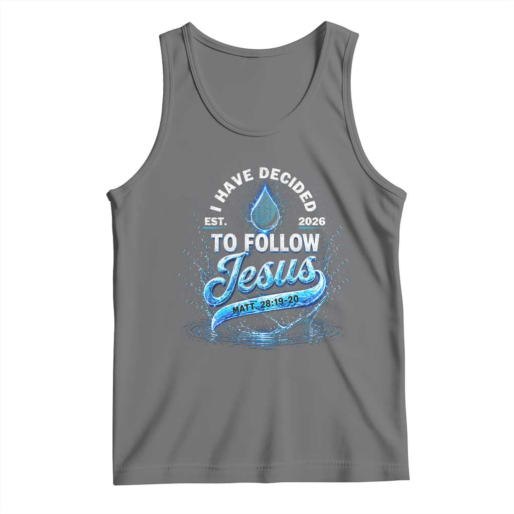 New Baptist Believer Tank Top Have Decided To Follow Jesus 2026 TS10 Black Heather Print Your Wear