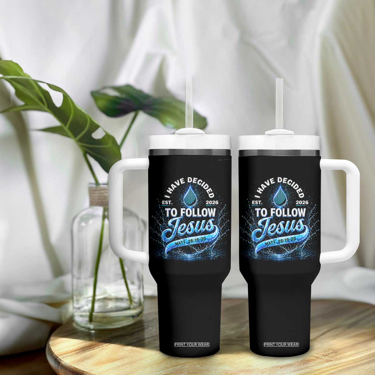 New Baptist Believer Tumbler With Handle Have Decided To Follow Jesus 2026 TS10 Print Your Wear