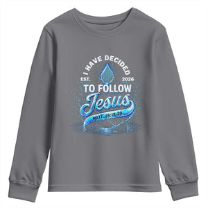 New Baptist Believer Youth Sweatshirt Have Decided To Follow Jesus 2026 TS10 Charcoal Print Your Wear