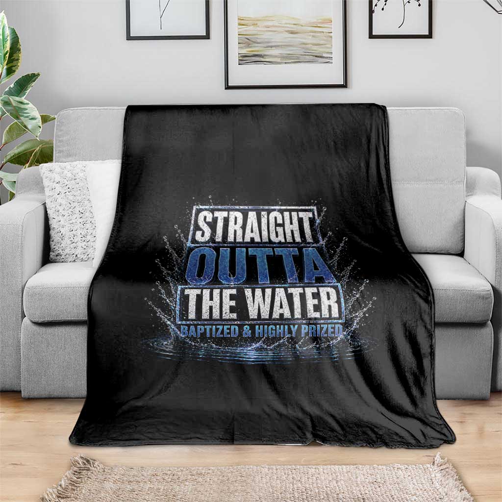 Baptism Throw Blanket Straight Outta Water Christian Baptized TS10 Print Your Wear