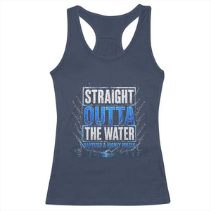 Baptism Racerback Tank Top Straight Outta Water Christian Baptized TS10 Navy Print Your Wear